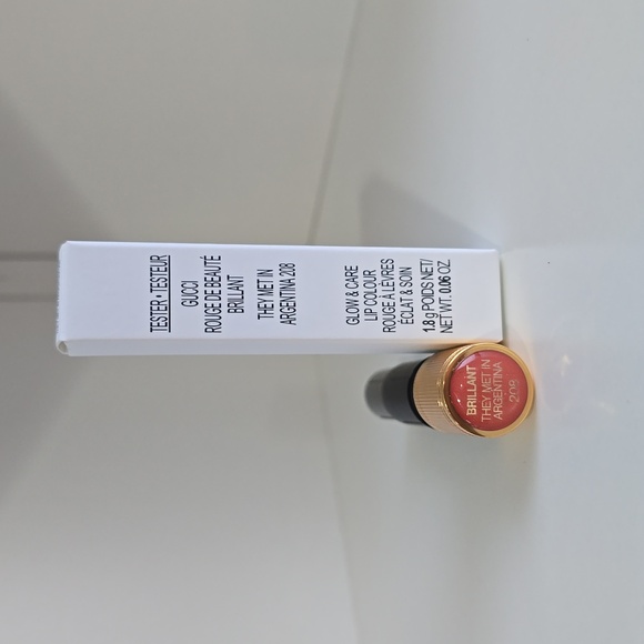 New Gucci Lipstick Tester-208 Brilliant They Met in Argentina - Picture 2 of 2
